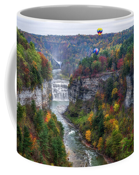 Letchworth Coffee Mug featuring the photograph Letchworth Middle Falls by Mark Papke