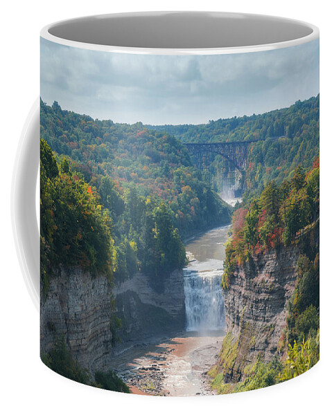 Letchworth State Park Coffee Mug featuring the photograph Letchworth State Park Overlook by Michael Ver Sprill