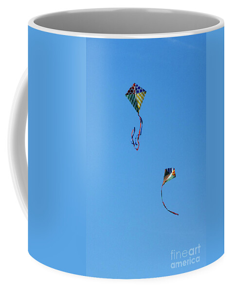 Kites Coffee Mug featuring the photograph Let's Fly Away by Debra Fedchin