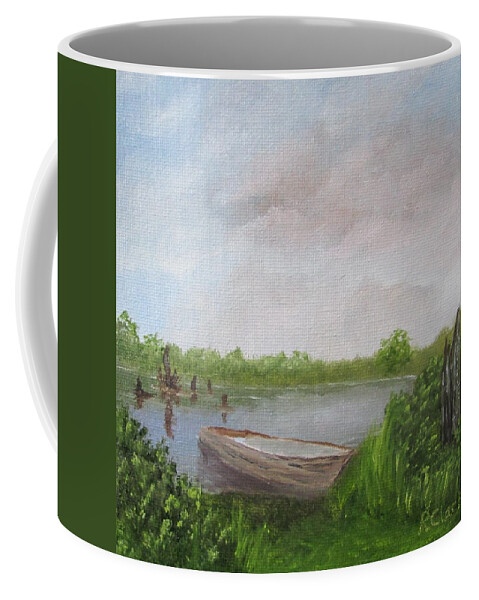 Fishing Coffee Mug featuring the painting Let's Go Fishing by Robert Clark