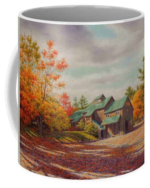 Landscape Coffee Mug featuring the painting Levon Helm Studios Legendary Ramble Barn by Barry DeBaun