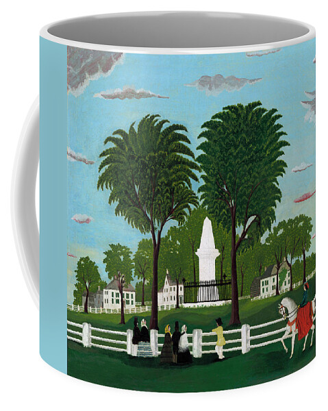 American 19th Century Artist Coffee Mug featuring the painting Lexington Battle Monument by American 19th Century