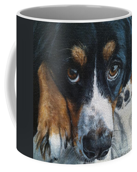 Dog Coffee Mug featuring the painting I'm Yours by Ann Holder