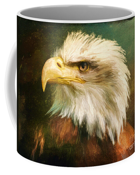 Eagle Coffee Mug featuring the painting American Bald Eagle by Tina LeCour