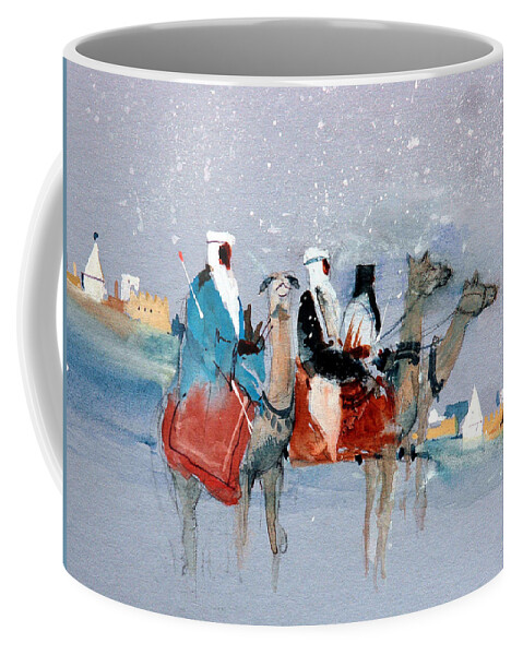 Liberty. Christmas Coffee Mug featuring the painting Liberty - Three Kings by Charles Rowland
