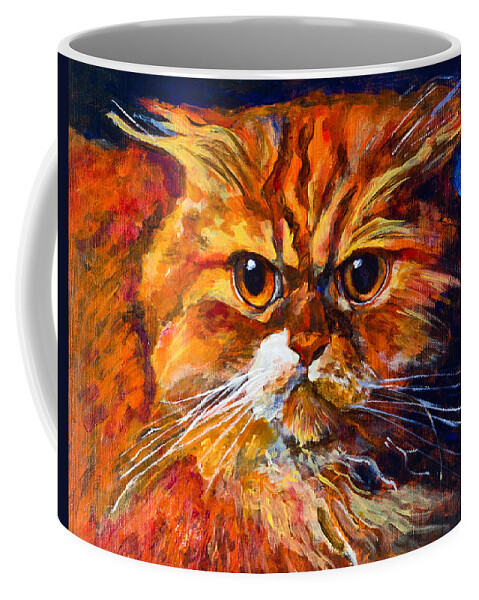 Cat Coffee Mug featuring the painting Life isn't easy by Maxim Komissarchik