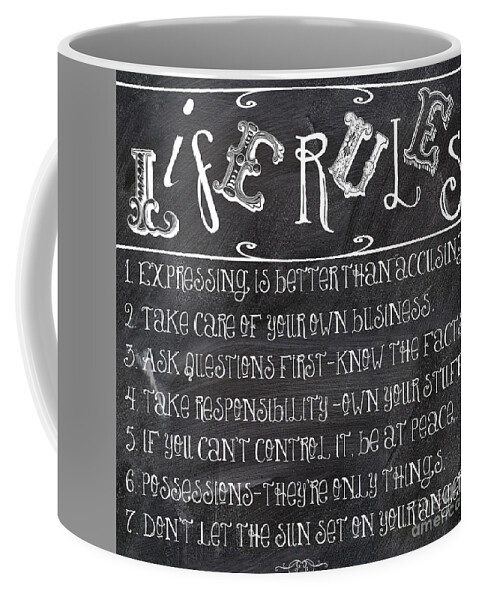 Life Coffee Mug featuring the painting Life Rules by Mindy Sommers