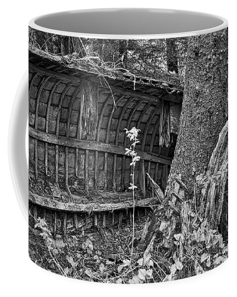 Lifeboat Coffee Mug featuring the photograph Lifeboat in Monochrome by Cathy Mahnke