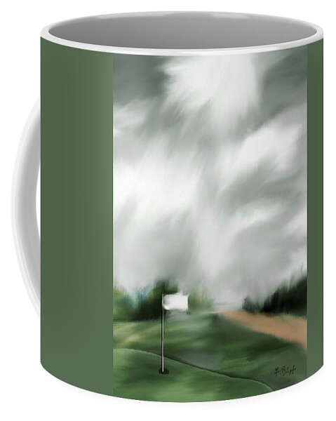 17th Hole Coffee Mug featuring the digital art Light at the 17th Green by Frank Bright