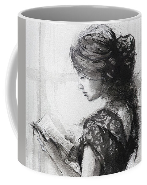 Reading Coffee Mug featuring the painting Light Reading by Steve Henderson