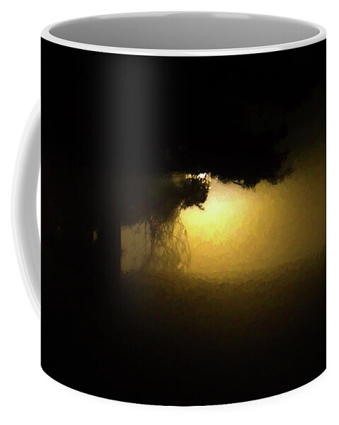 Yellow Coffee Mug featuring the digital art Light Through the Tree by Leeon Photo