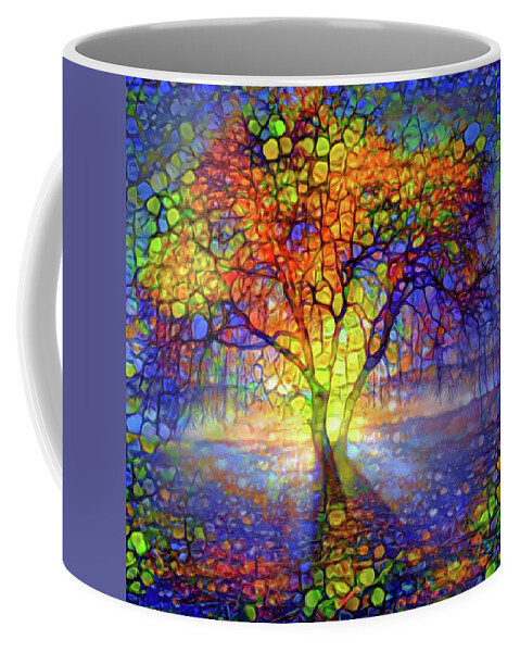 Light Through The Tree Coffee Mug featuring the mixed media Light through the tree by Lilia S
