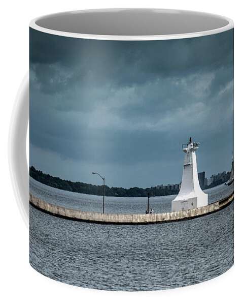 Burlington Bay Canal Lighthouse Coffee Mug featuring the photograph Lighthouse by Nick Mares