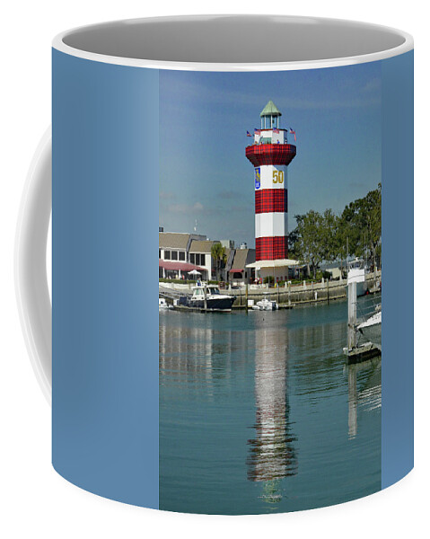 Hilton Head Coffee Mug featuring the photograph Lighthouse Reflection by Jerry Griffin