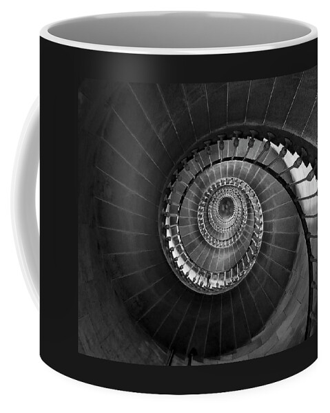 Spiral Coffee Mug featuring the photograph Lighthouse Spiral Staircase by Gigi Ebert
