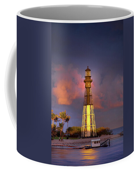 Lighthouse Coffee Mug featuring the photograph Lighthouse Sunset by Mark Andrew Thomas