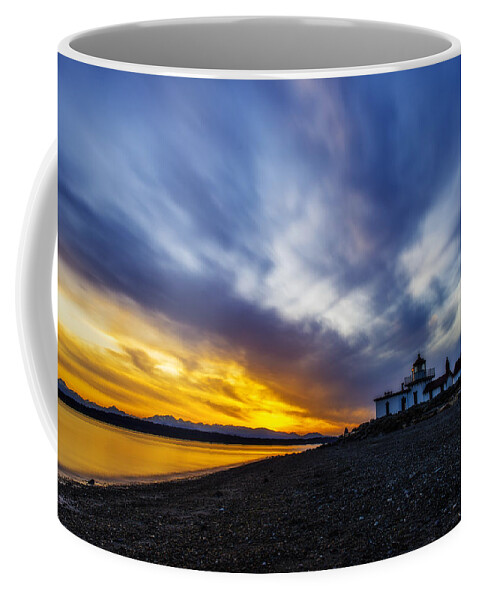 Outdoor Coffee Mug featuring the photograph Lighthouse Sunset by Pelo Blanco Photo