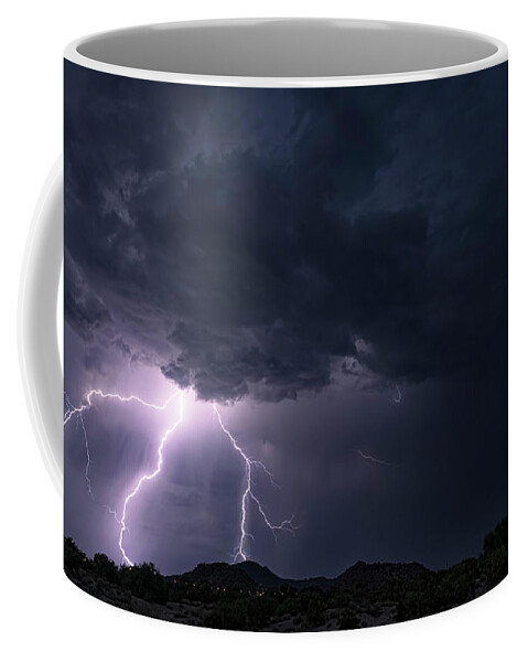 Arizona Coffee Mug featuring the photograph Lightning Pitchfork by Saija Lehtonen