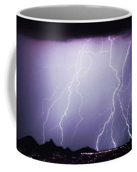 Insogna Coffee Mug featuring the photograph Lightning Storm North Scottsdale AZ 85255 by James BO Insogna