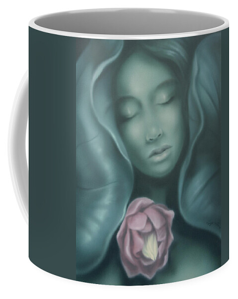 Lily Of The Lake Coffee Mug featuring the painting Lily of the Lake by Lucy West