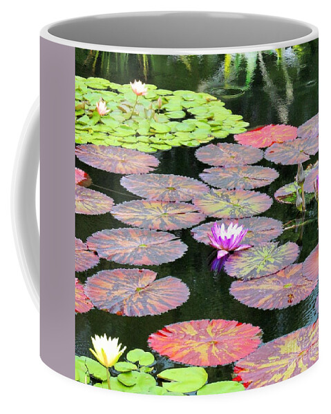 Lilies Coffee Mug featuring the photograph Lily Pads and Parasols by Marcia Breznay