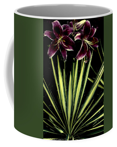 Lily Flower Coffee Mug featuring the photograph Lily Spray by Kathy Barney