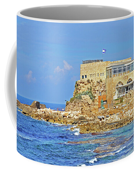 Restaurant Coffee Mug featuring the photograph Limani Bistro in Caesarea by Lydia Holly