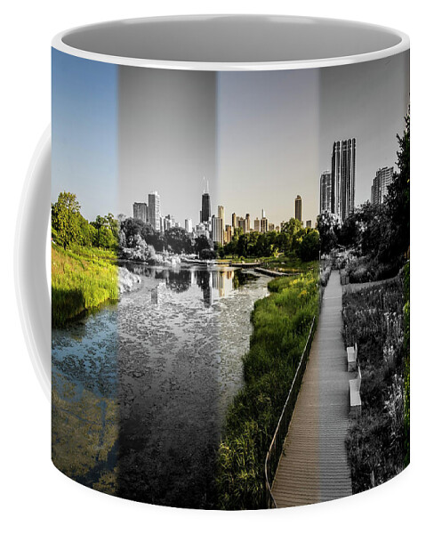 Lincoln Park Coffee Mug featuring the photograph Lincoln Park Time Slice Chicago skyline by Sven Brogren