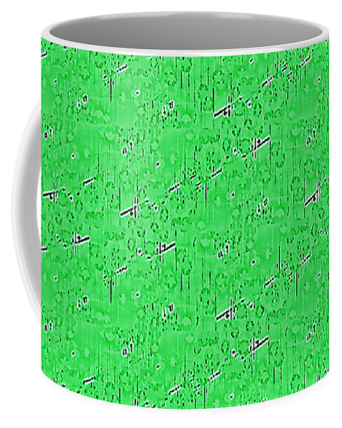 Pattern Graphics Coffee Mug featuring the tapestry - textile Linear Bulbs Small Pattern Green by Christine McCole