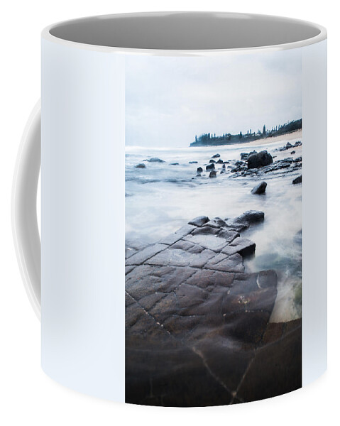 Ocean Coffee Mug featuring the photograph Lines in the Rocks by Parker Cunningham