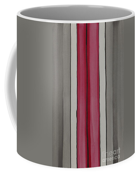Red Coffee Mug featuring the painting Lines by Jacqueline Athmann