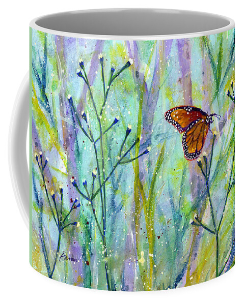 Butterfly Coffee Mug featuring the painting Lingering Memory 1 by Hailey E Herrera