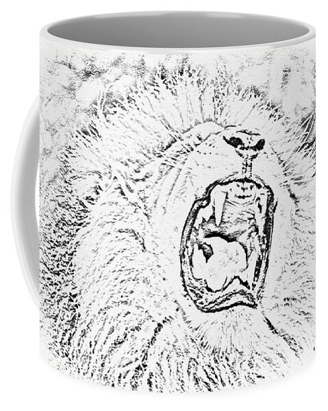 King Of The Jungle Coffee Mug featuring the digital art Lion Roar Drawing by Ed Taylor