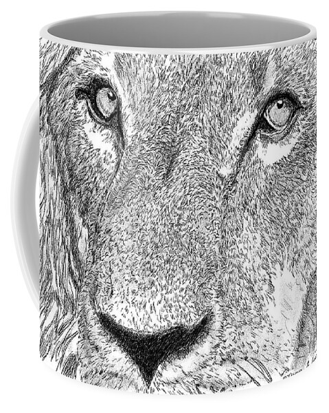 Sketch Coffee Mug featuring the digital art Lion sketch by ThomasE Jensen