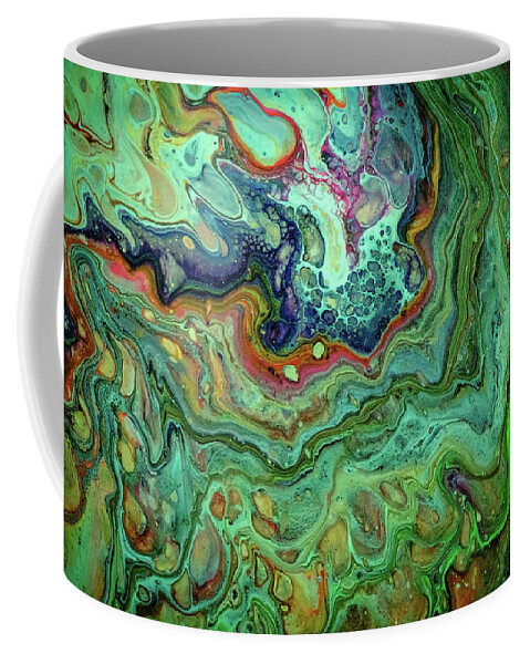 Liquid Abstract Coffee Mug featuring the painting Liquid Abstract 3 by Lilia S