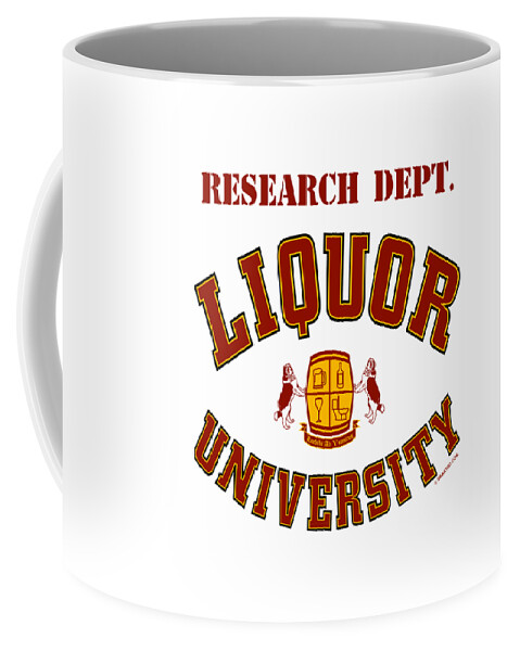 Liquor U Coffee Mug featuring the digital art Liquor University Research Dept. by DB Artist