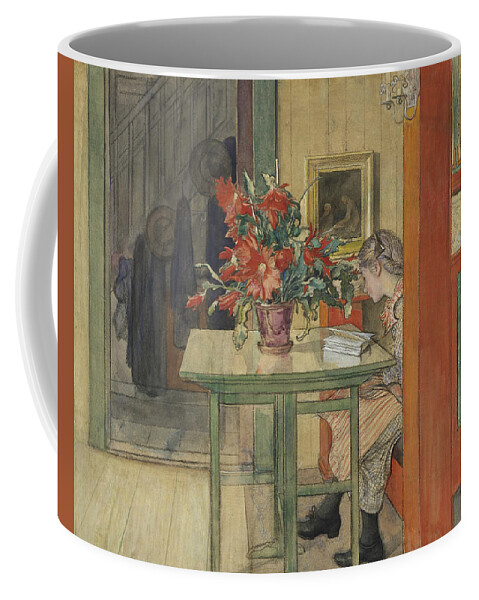19th Century Art Coffee Mug featuring the painting Lisbeth Reading by Carl Larsson