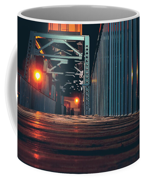 Train Coffee Mug featuring the photograph Lit Up by Viviana Nadowski