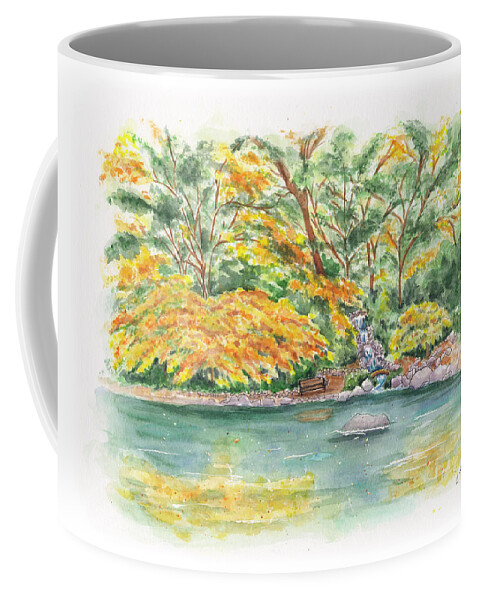 Lithia Park Coffee Mug featuring the painting Lithia Park Reflections by Lori Taylor