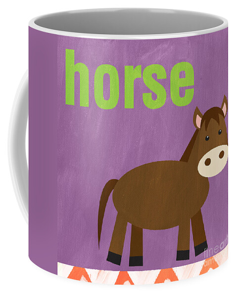 Horse Coffee Mug featuring the painting Little Horse by Linda Woods