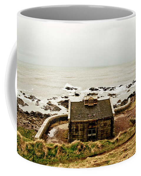 Nigg Bay Coffee Mug featuring the photograph Little House at The Nigg Bay. by Elena Perelman