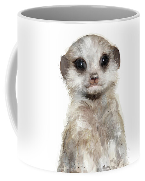Meerkat Coffee Mug featuring the painting Little Meerkat by Amy Hamilton