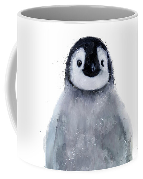 Penguin Coffee Mug featuring the mixed media Little Penguin by Amy Hamilton