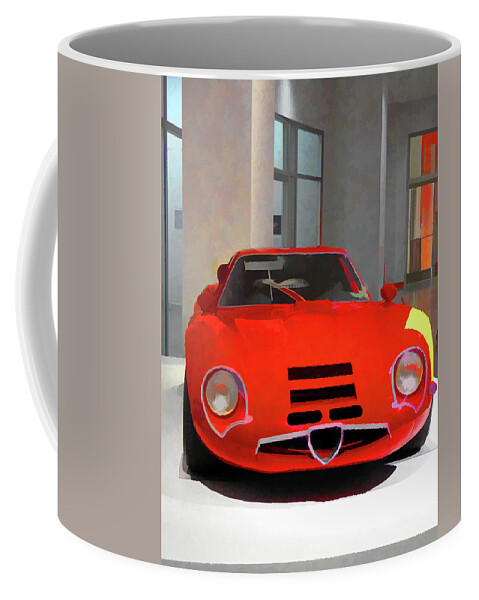 Car Coffee Mug featuring the digital art Little Red Hottie by Karol Blumenthal