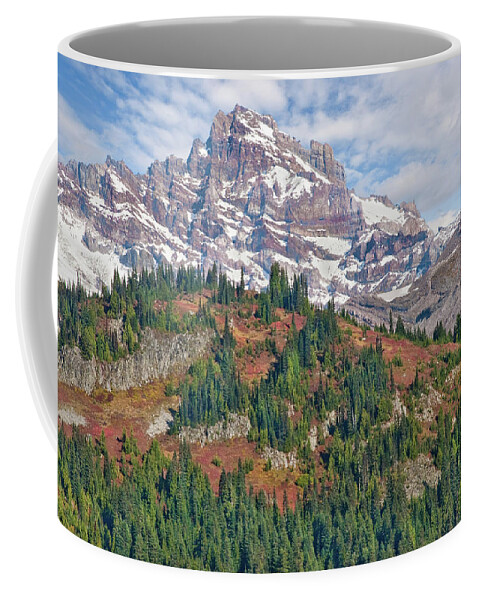 Autumn Coffee Mug featuring the photograph Little Tahoma Peak and Stevens Ridge in the Fall by Jeff Goulden