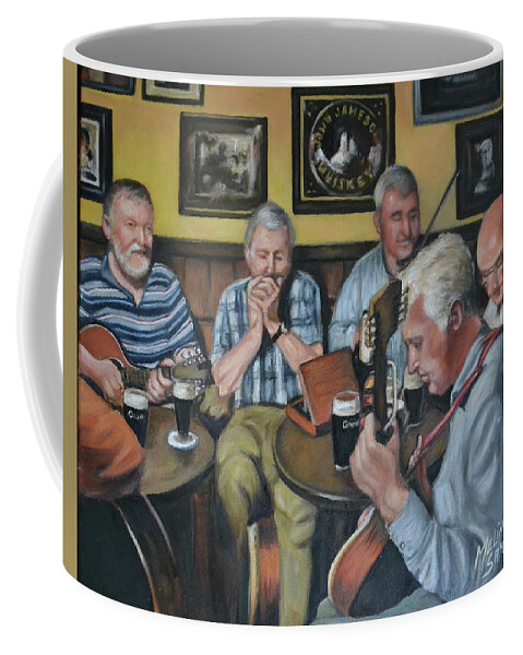 Irish Pub Coffee Mug featuring the painting Live at Matt Molloy's Pub by Melinda Saminski