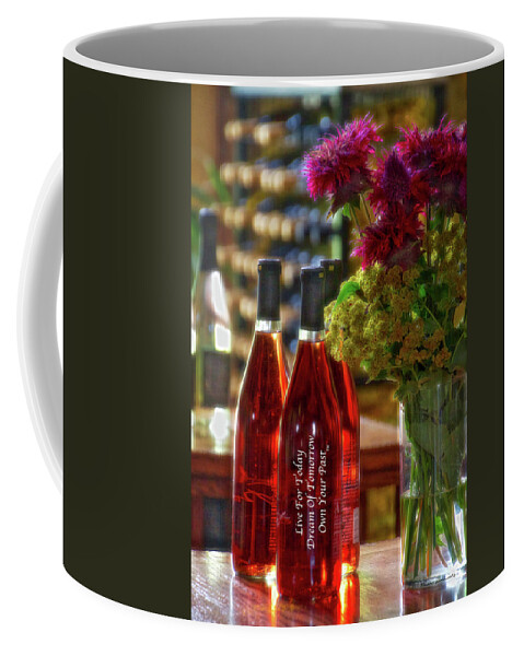 Wine Bottles Coffee Mug featuring the photograph Live Dream Own Wine Bottles Vertical Text by Thomas Woolworth