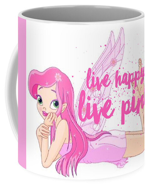  Coffee Mug featuring the digital art Live Happy Test by The Pink Princess
