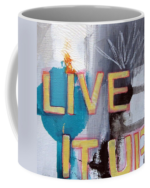 Abstract Coffee Mug featuring the painting Live It Up by Linda Woods