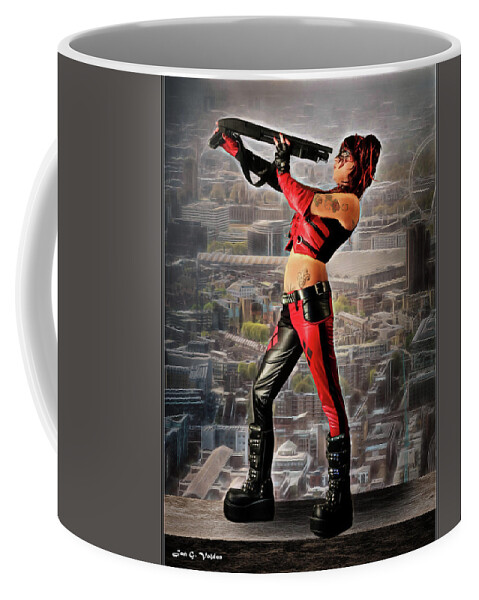 Harlequin Coffee Mug featuring the photograph Loaded Barrel by Jon Volden